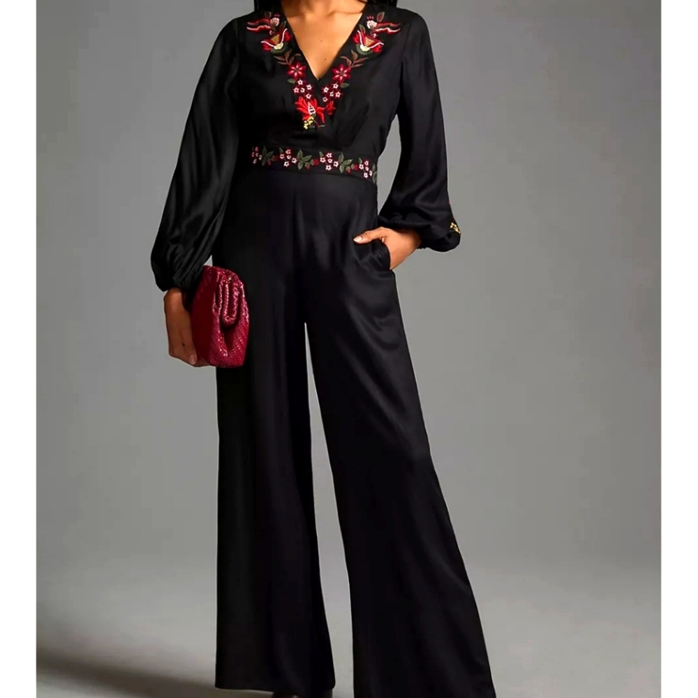 Farm Rio Embroidered Jumpsuit Size M